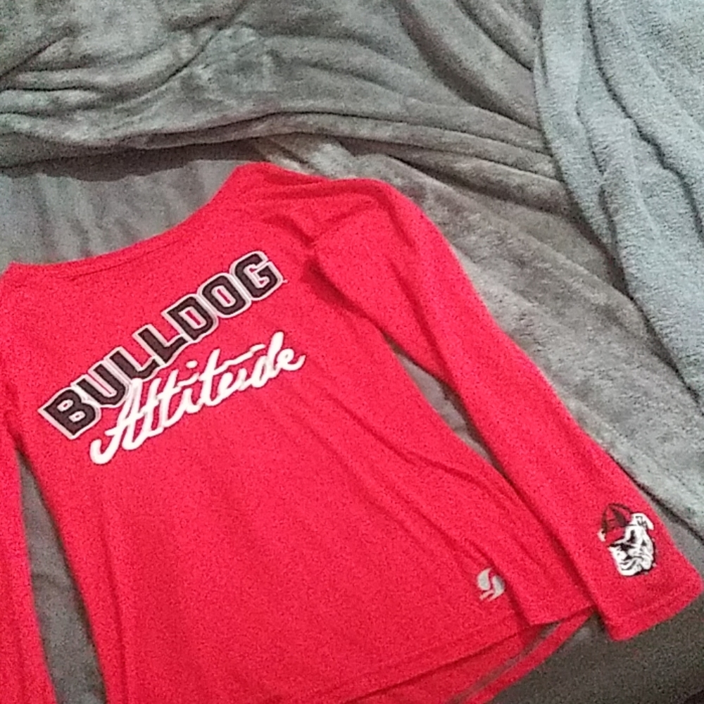 Red Georgia Bulldogs long sleeve shirt